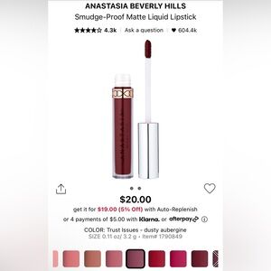 ✨Trust Issues✨ Anastasia Beverly Hills NIB Liquid Lipstick
